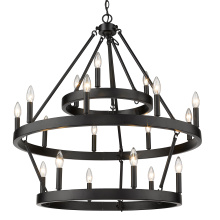 Golden Canada 1017-396 BLK - Golden Lighting Alastair 18-light 3-tier Chandelier (3+9+6) in Matte Black